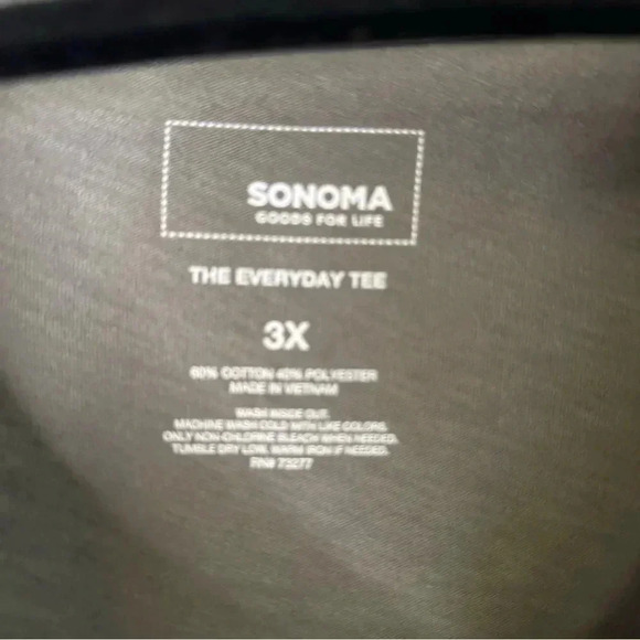 Sonoma Olive Green Sparkly casual long sleeve t-shirt, great condition plus size - Picture 2 of 6